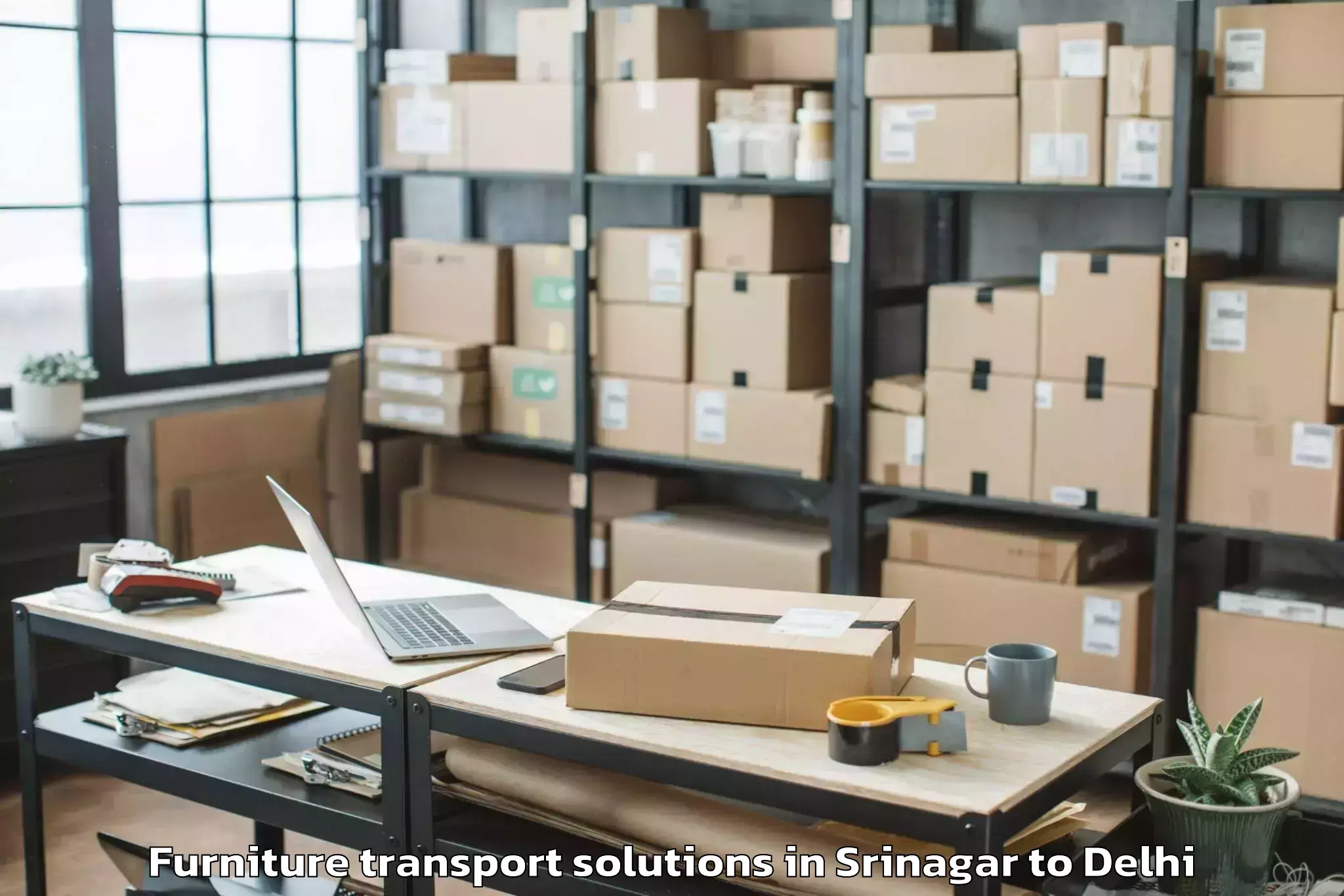 Reliable Srinagar to Najafgarh Furniture Transport Solutions